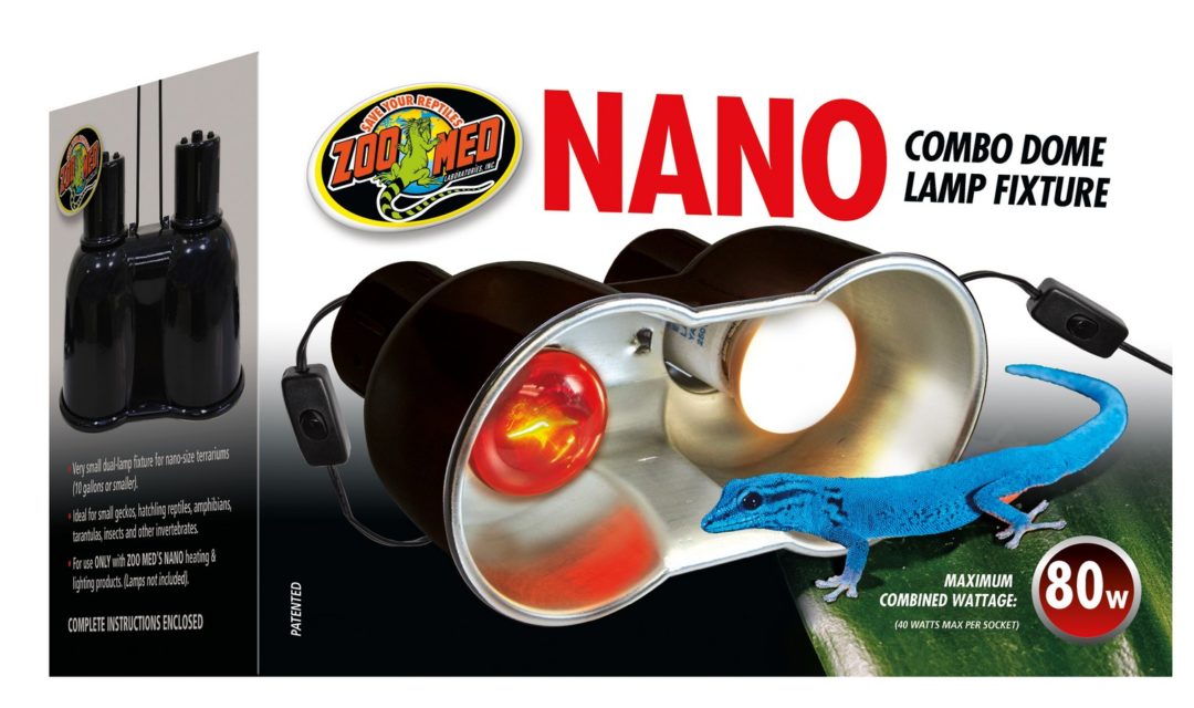 Zoo Med’s Nano Combo Dome Lamp Fixture. Perfect for all Zoo Med Nano Bulbs.